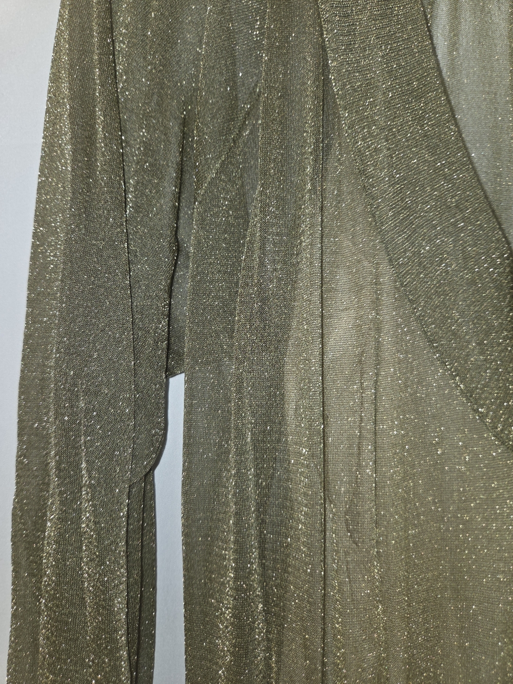 Missoni Olive Green Metallic Pleated Maxi Dress With Lurex Designer MSRP $4130 - Picture 5 of 16